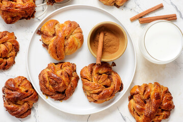 Classic Swedish Kardemummabullar.top veiw