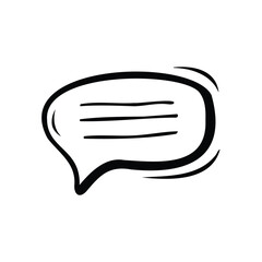 Simple Black And White Hand Drawn Speech Bubble Illustration