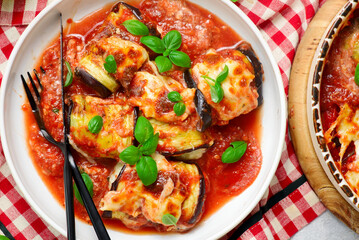 Simple Eggplant Rollatini Casserole..top veiw