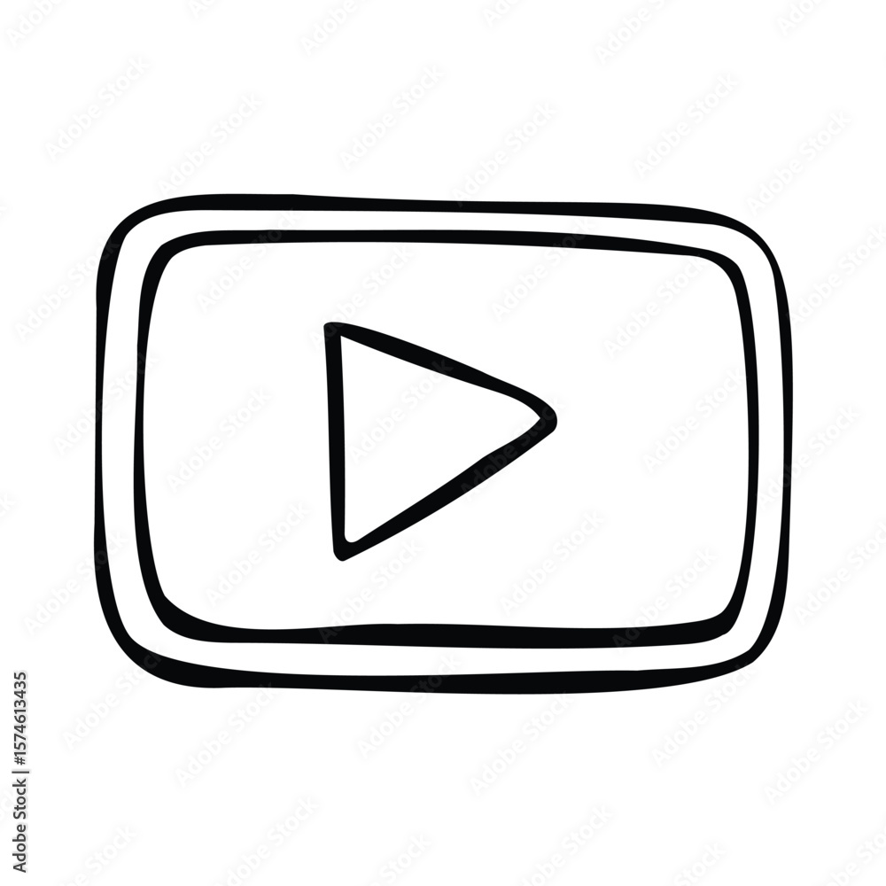 Poster a simple sketched image featuring a media player button symbol