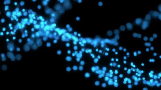 Seamless Macro Animation of Glowing Blue Plankton in Dark Water