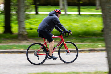 young man riding a bike