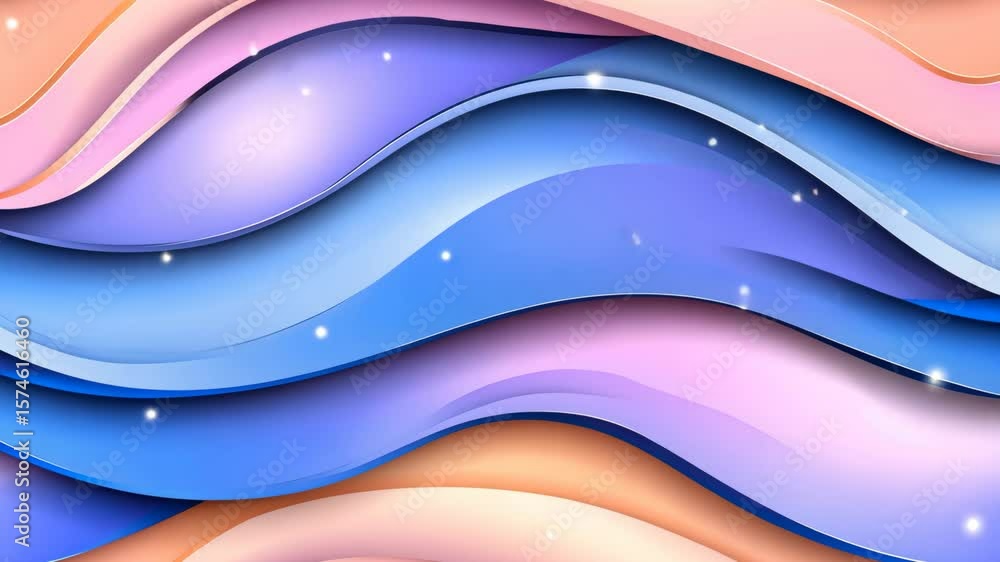 Poster bright, flowing layers in a gradient of colors create a dynamic and engaging backdrop for art, desig