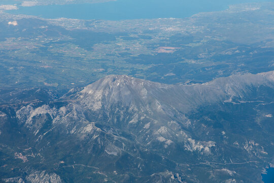 The mountains of Greece, view from airplane
