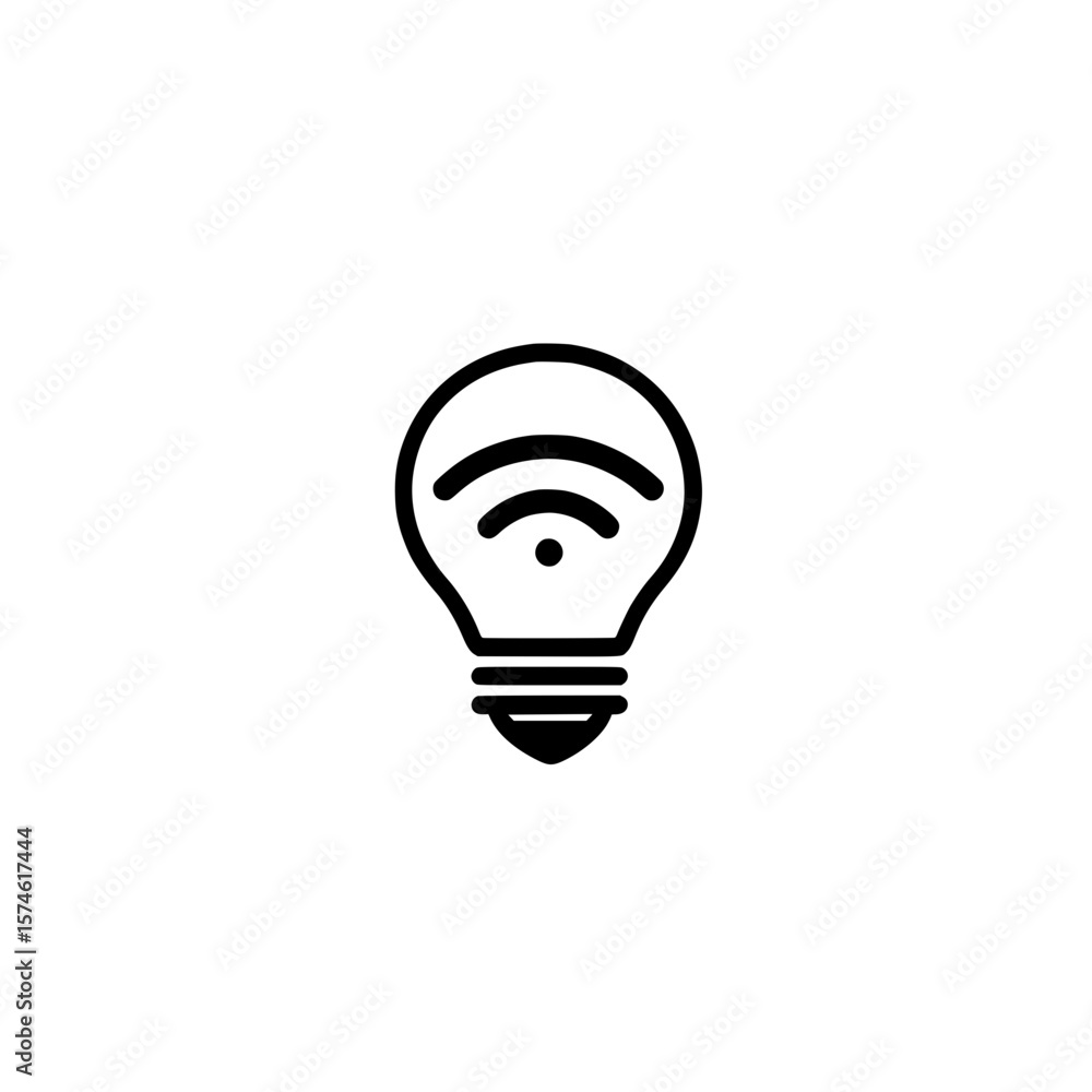 Poster light bulb with wifi signal inside representing smart technology innovation and connectivity vector
