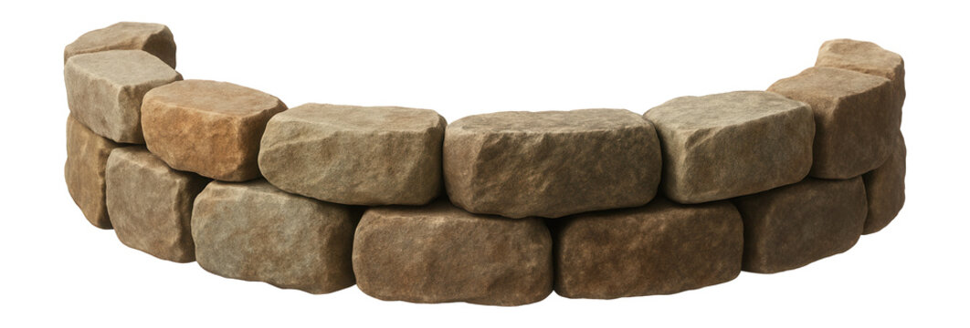 Flower bed border made of natural stone, perfect for a rustic garden in a private house.