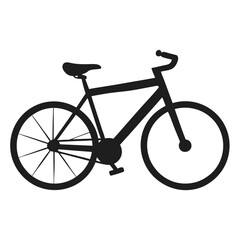 Fototapeta premium Minimalist black silhouette of a bicycle clean vector graphic for design