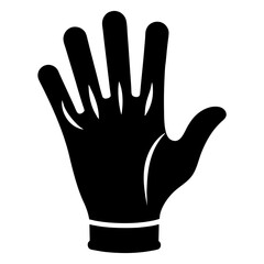 Obraz premium Bold black silhouette of a hand with fingers outstretched in a clear graphic