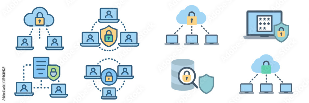 Poster visual representation of secure data management in cloud computing systems with diverse network conn