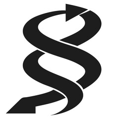 Elegant upward spiraling silhouette design suggesting growth and progress abstract concept