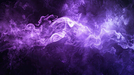 Delicate purple arcs twist over a moody background, embodying lightness and abstraction. Generative AI