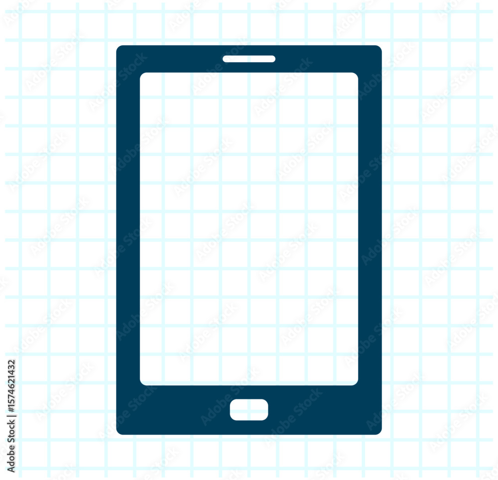 Poster simple smartphone icon outline representing a mobile device or digital interface.