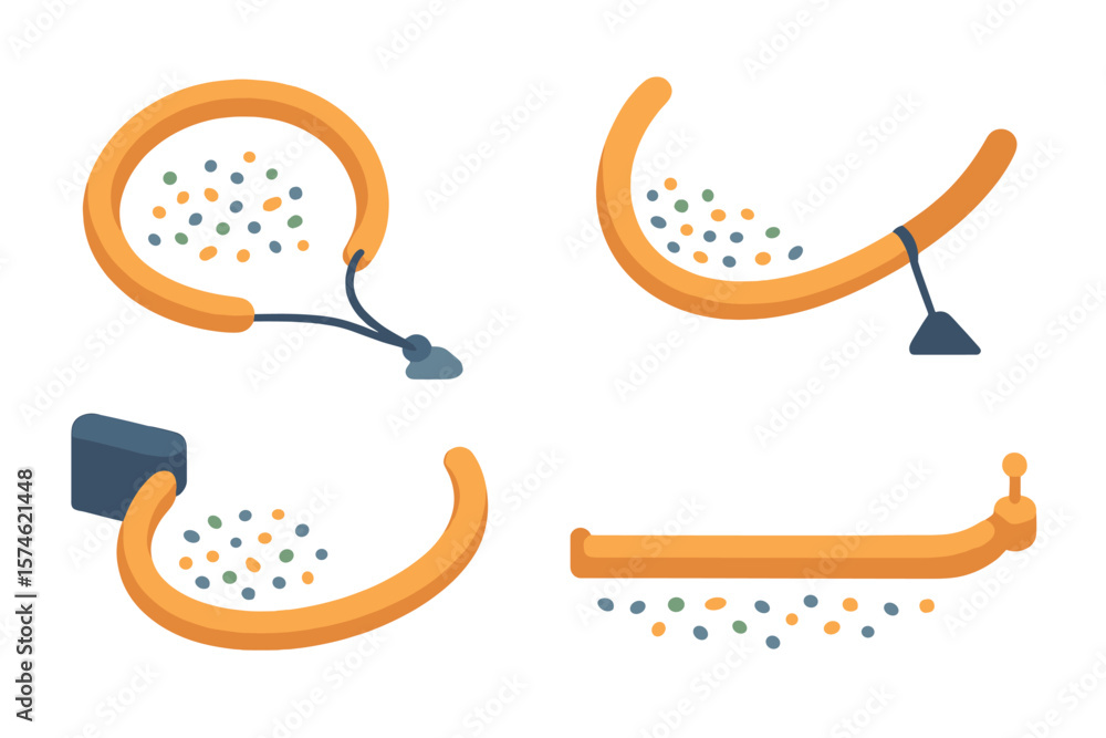 Poster illustrations of various loop designs for understanding shapes and patterns in geometry activities
