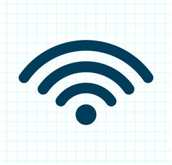  Wi-Fi signal icon on a grid background indicating wireless internet connectivity.