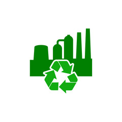 Fototapeta premium Eco factory industry icon isolated on white background
