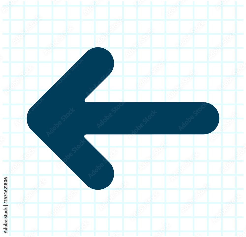 Poster curved arrow pointing, representing undo action, return, or navigation.