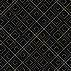  Pattern seamless diagonal square abstract black background gold luxury color geometric vector.