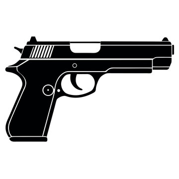 Beretta M9 Pistol Isolated on White Background Design Illustration