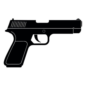 Glock 17 Pistol Isolated on White Background Design Illustration
