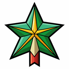 Fototapeta premium Download green and gold star vector illustration for christmas holiday decoration and design needs on transparent background