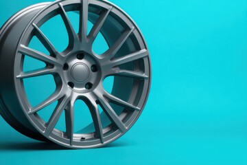 Obraz premium Silver Wheel on Blue