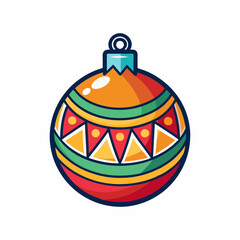 Christmas ornament vector graphic illustration for holiday decoration and design elements on transparent background