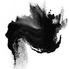 Abstract Black Ink Stroke on White
