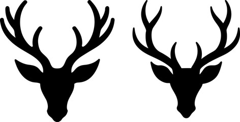 Deer head with antlers vector, Vector of Deer head, A set of deer antler animal art designs, antler icon isolated