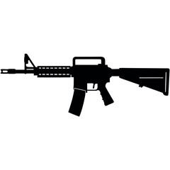 M16A2 Assault Rifle Isolated on White Background Design Illustration