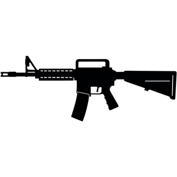 M16A2 Assault Rifle Isolated on White Background Design Illustration
