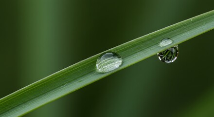 Dew Drops on Grass Blade