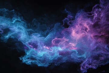 Obraz premium Ethereal clouds of blues and pinks swirl in a smoky, galaxy-like abstract composition