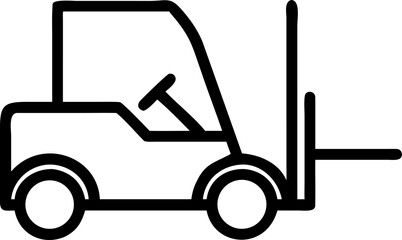 Yellow forklift truck industrial vehicle lifting equipment icon silhouette