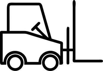 A vector silhouette design of a forklift truck, symbolizing industrial transport and cargo equipment