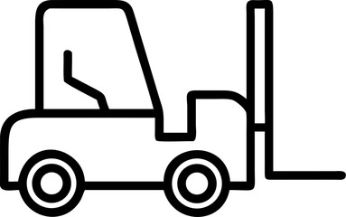 Industrial forklift truck vehicle isolated icon for cargo transportation and warehouse work