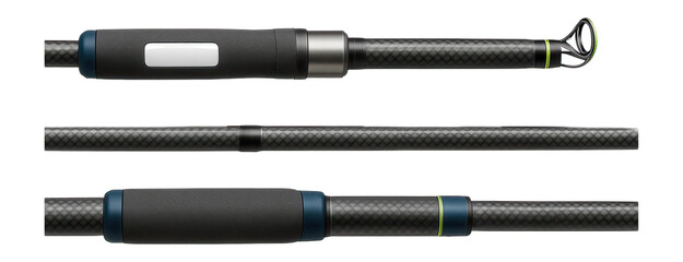 Fototapeta premium Three-piece feeder rod with a carbon weave pattern for versatile use