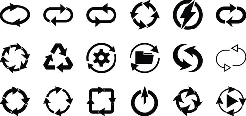 Circle arrows icon set