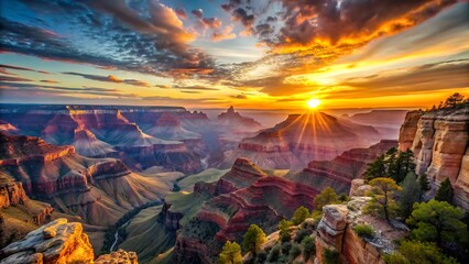 Fototapeta premium Grand canyon sunrise majestic landscape arizona usa