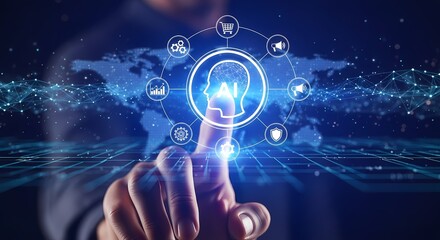 Artificial Intelligence Concept Digital Illustration Technology