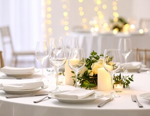 Elegant wedding or banquet table setting