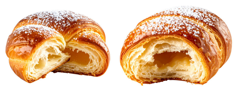  Single Otap Pastry with Bite Taken Out, showing Crispy Layers, isolated on transparent background PNG