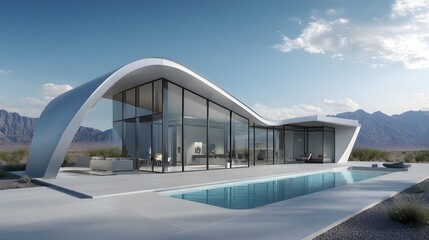 Modern House Minimalist Small British Style Diverse Landscapes Vibrant Accents Photorealistic Textures Dynamic Lighting Randomized Weather Elegant Design Sophisticated Ambiance Futuristic Edge (AI-Gen