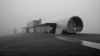 Modern House Minimalist Small British Style Diverse Landscapes Vibrant Accents Photorealistic Textures Dynamic Lighting Randomized Weather Elegant Design Sophisticated Ambiance Futuristic Edge (AI-Gen