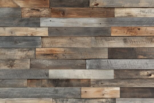 Rustic wooden plank wall paneling design.