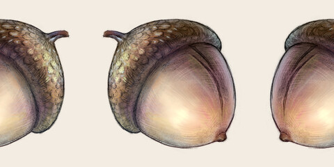 Acorn Seamless Pattern