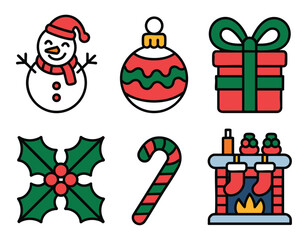 Pixel Art Christmas Icons: Festive Holiday Symbols for Digital Design