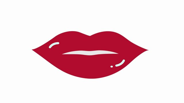 lip  icon  animation   simple flat