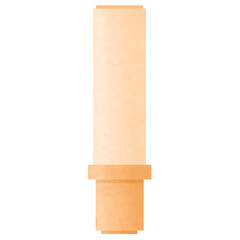 Minimalist Peach-Toned Cylinder with Base, Isolated on White.