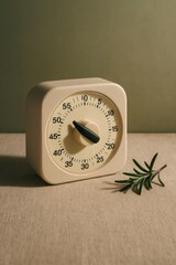 A close-up shot of a beige timer