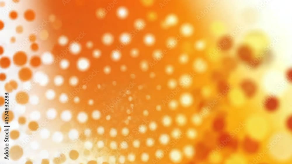 Aufkleber orange and white polka dot pattern abstract animation with bokeh light effect graphic motion
